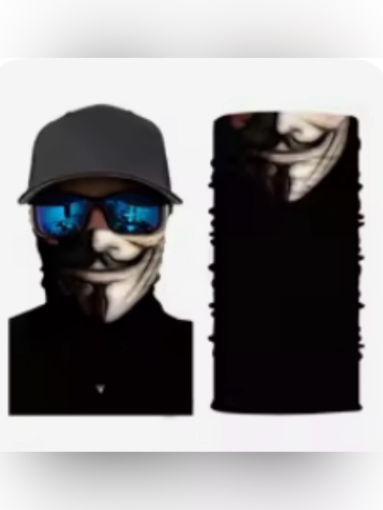 Other - Men's Black Face Gaiter Anonymous - V for Vendetta Mask Graphic